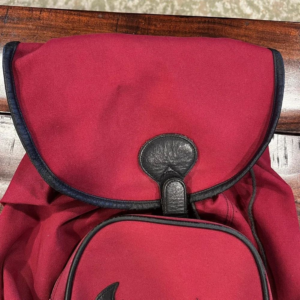 Vintage Nike Bag Swoosh Logo Canvas Cinch Backpack 90s Bookbag Red Y2K